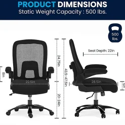 Flash Furniture Hercules Fabric High-Back Big And Tall Ergonomic Office Chair, Black