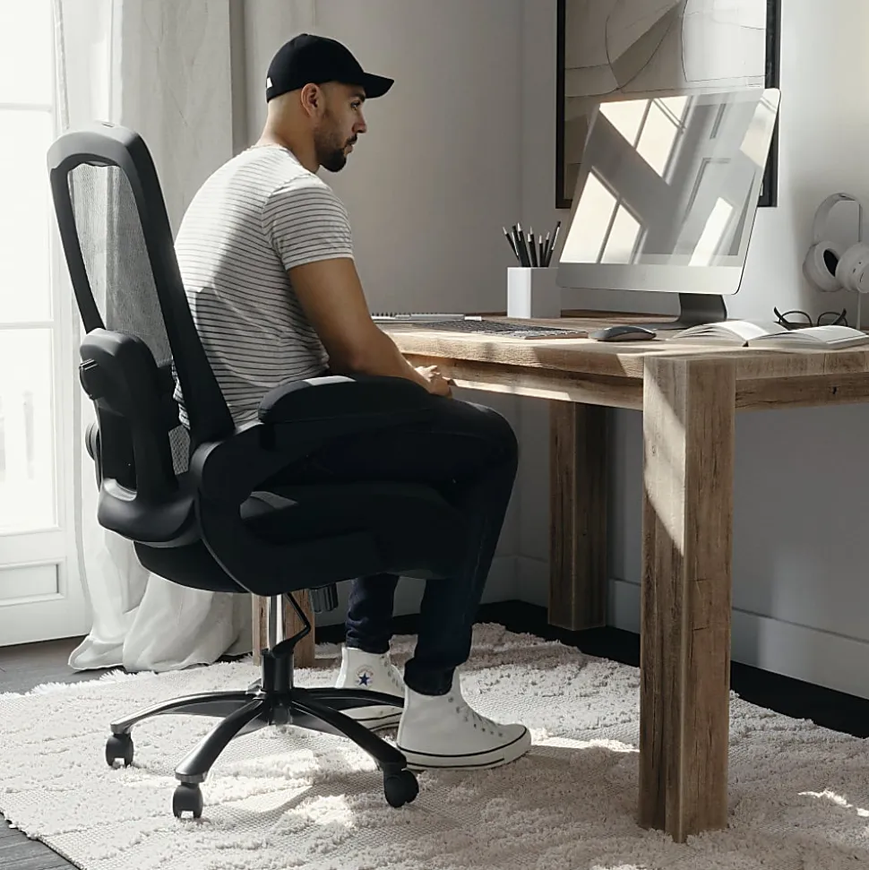 Flash Furniture Hercules Fabric High-Back Big And Tall Ergonomic Office Chair, Black
