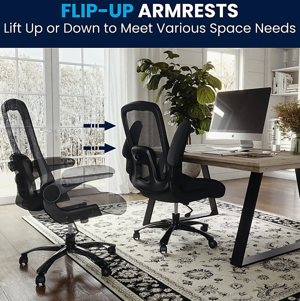 Flash Furniture Hercules Fabric High-Back Big And Tall Ergonomic Office Chair, Black