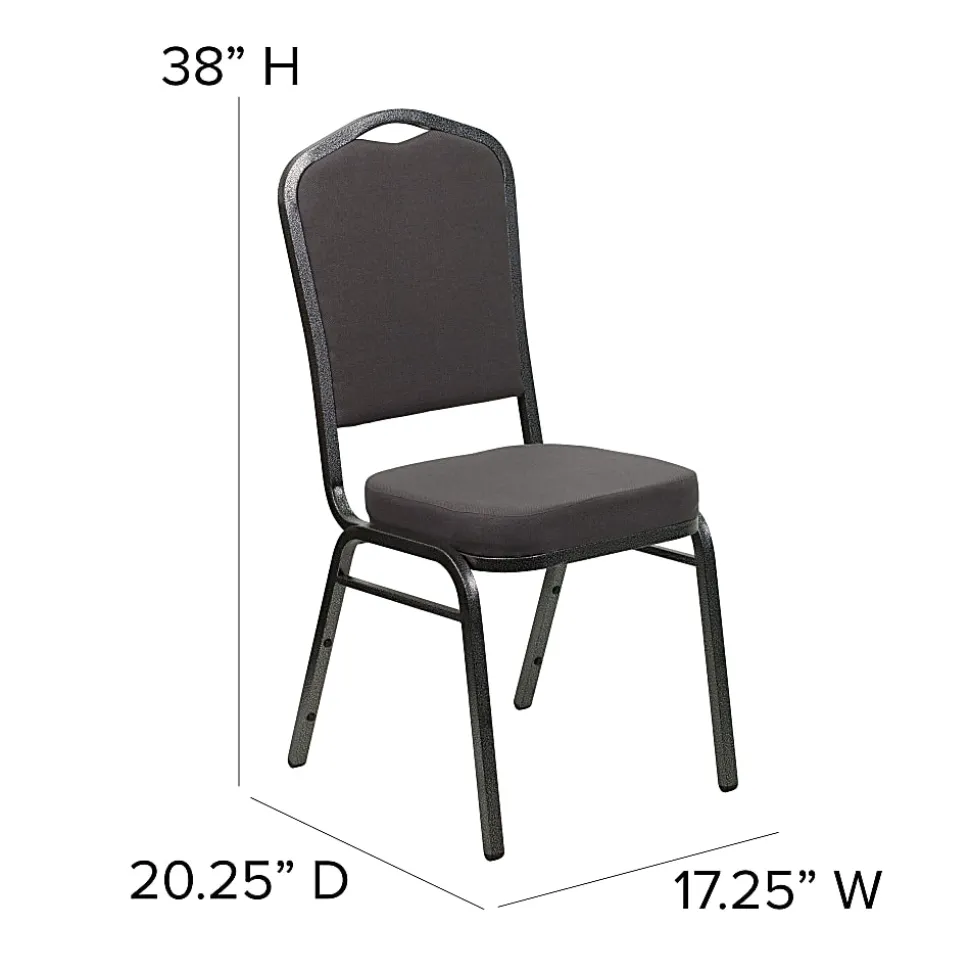 Flash Furniture HERCULES Fabric Crown-Back Stacking Banquet Chair, Gray/Silver