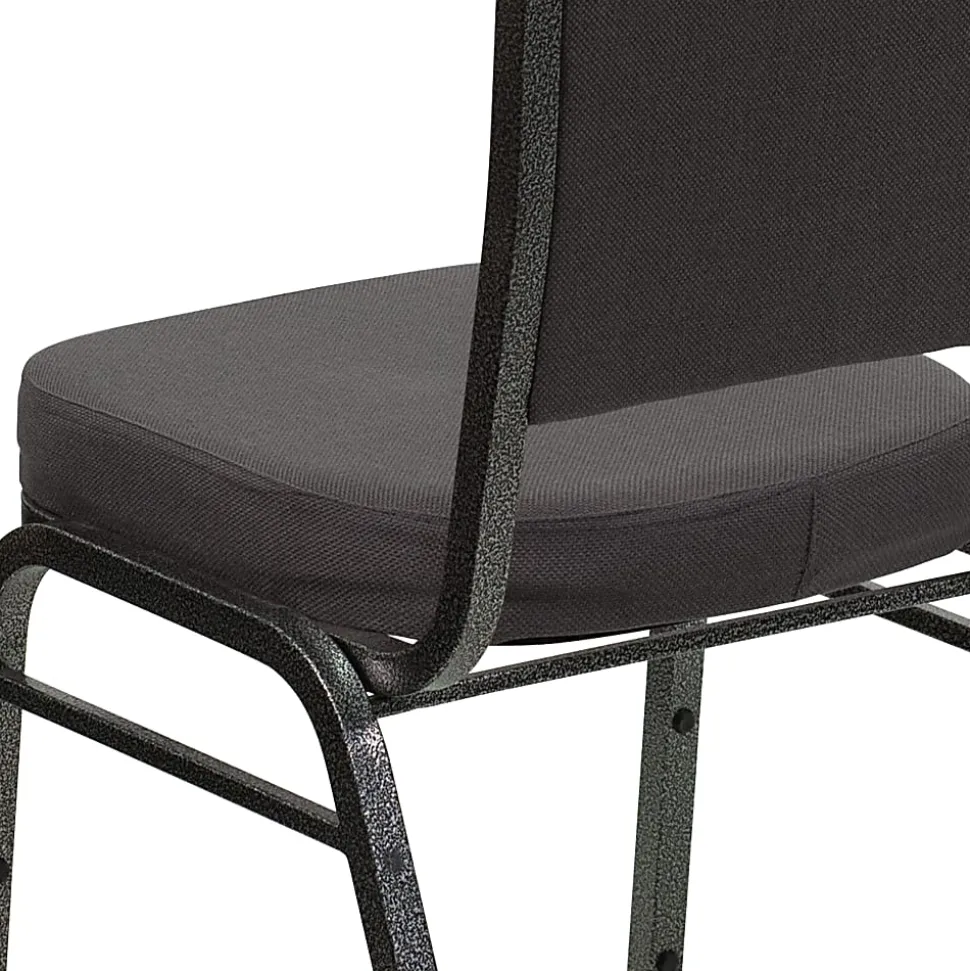 Flash Furniture HERCULES Fabric Crown-Back Stacking Banquet Chair, Gray/Silver