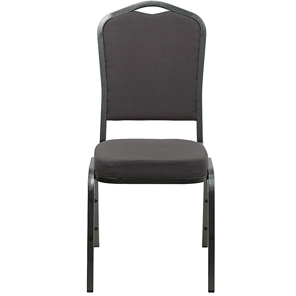 Flash Furniture HERCULES Fabric Crown-Back Stacking Banquet Chair, Gray/Silver