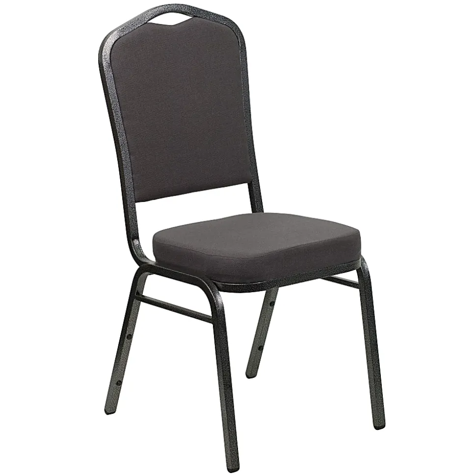 Flash Furniture HERCULES Fabric Crown-Back Stacking Banquet Chair, Gray/Silver