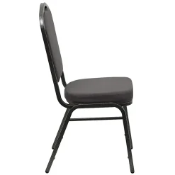 Flash Furniture HERCULES Fabric Crown-Back Stacking Banquet Chair, Gray/Silver