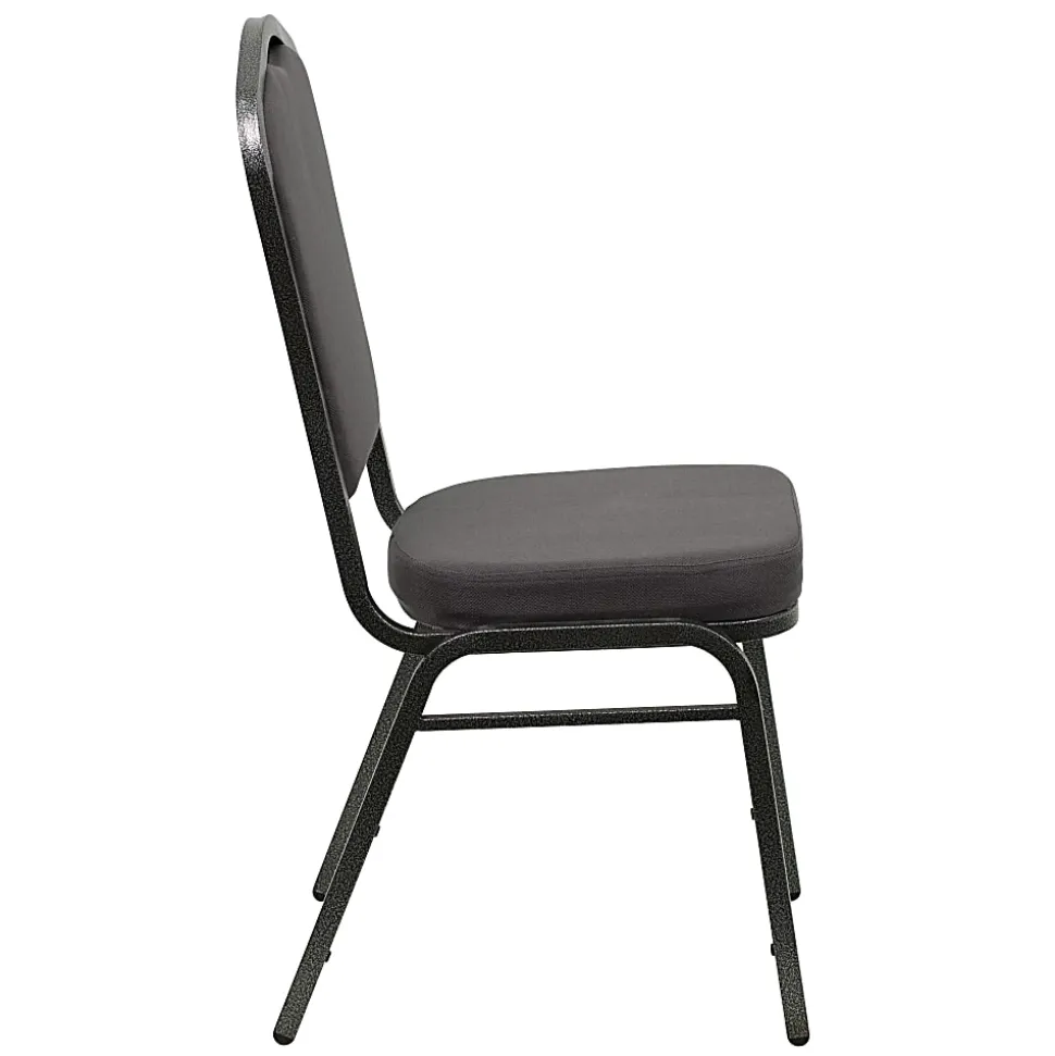 Flash Furniture HERCULES Fabric Crown-Back Stacking Banquet Chair, Gray/Silver