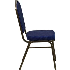 Flash Furniture HERCULES Fabric Crown-Back Stacking Banquet Chair, Navy Pattern/Gold