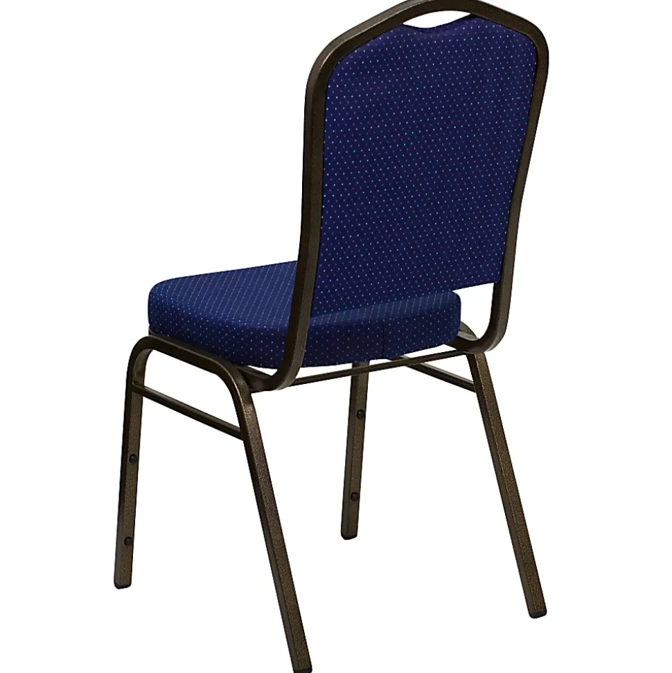 Flash Furniture HERCULES Fabric Crown-Back Stacking Banquet Chair, Navy Pattern/Gold