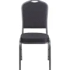 Flash Furniture HERCULES Fabric Crown-Back Stacking Banquet Chair, Black/Silver