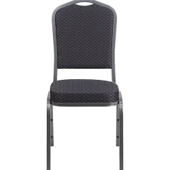 Flash Furniture HERCULES Fabric Crown-Back Stacking Banquet Chair, Black/Silver