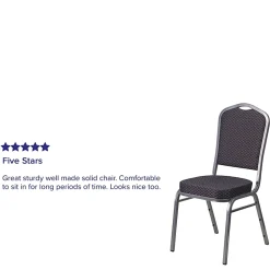 Flash Furniture HERCULES Fabric Crown-Back Stacking Banquet Chair, Black/Silver