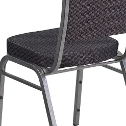 Flash Furniture HERCULES Fabric Crown-Back Stacking Banquet Chair, Black/Silver