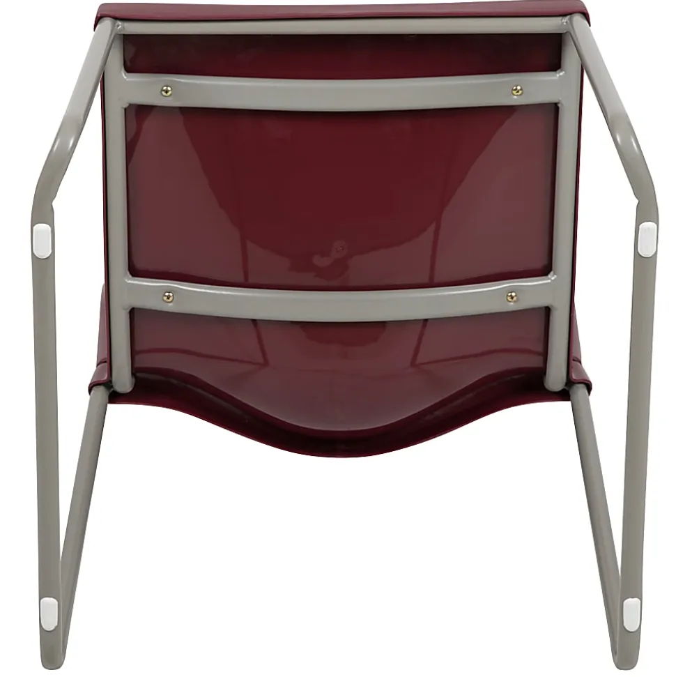 Flash Furniture HERCULES Full-Back Contoured Stacking Chair With Sled Base, Burgundy/Gray