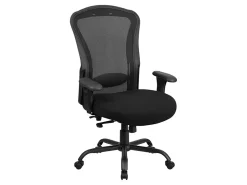 Flash Furniture HERCULES 24-7 Intensive Mesh Big And Tall Multifunction Chair With Synchro Tilt, Black