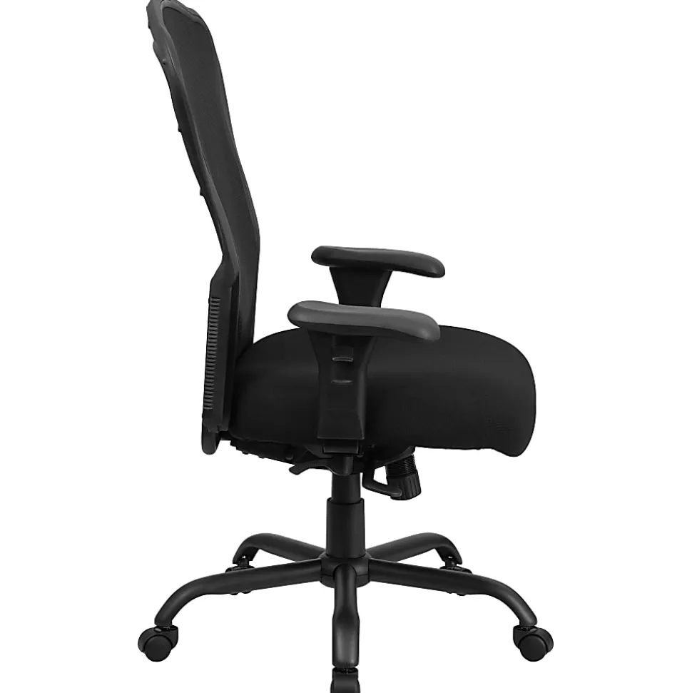 Flash Furniture HERCULES 24-7 Intensive Mesh Big And Tall Multifunction Chair With Synchro Tilt, Black