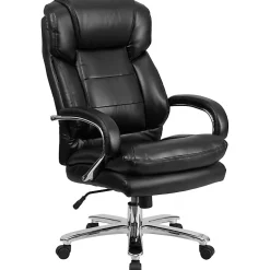 Flash Furniture Hercules 24-7 Intensive Use Big & Tall Ergonomic LeatherSoftâ„¢ Faux Leather Office Chair With Loop Arms, Black/Gray