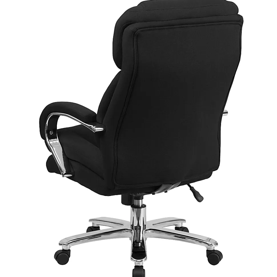 Flash Furniture Hercules 24-7 Intensive Use Big And Tall Office Chair With Loop Arms, Black Ergonomic Fabric/Gray