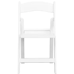 Flash Furniture HERCULES 1000-lb Capacity Resin Folding Chairs With Slatted Seats, White, Set Of 4 Chairs