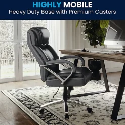 Flash Furniture Hercules LeatherSoft™ Faux Leather High-Back Big & Tall Ergonomic Office Chair, Black/Gray