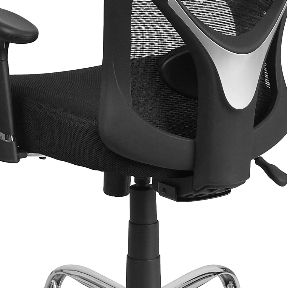 Flash Furniture HERCULES Mesh Mid-Back Task Chair, Black