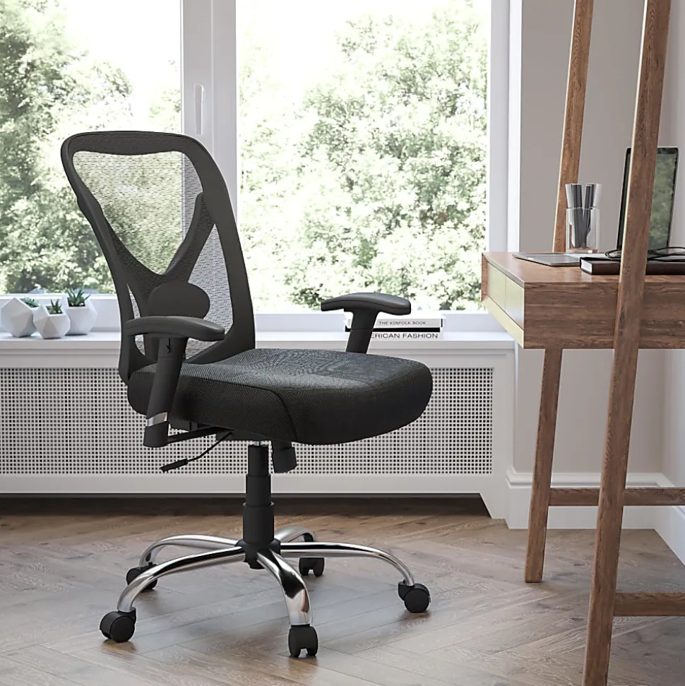 Flash Furniture HERCULES Mesh Mid-Back Task Chair, Black