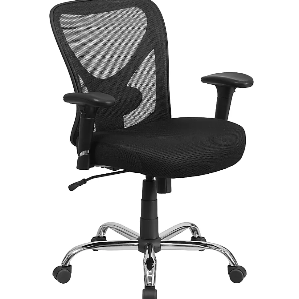 Flash Furniture HERCULES Mesh Mid-Back Task Chair, Black