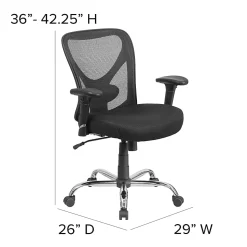 Flash Furniture HERCULES Mesh Mid-Back Task Chair, Black