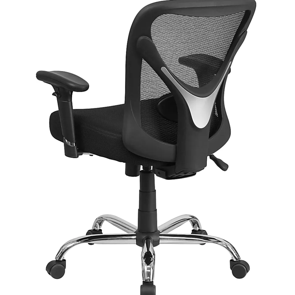 Flash Furniture HERCULES Mesh Mid-Back Task Chair, Black