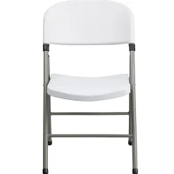 Flash Furniture HERCULES Plastic Folding Chairs, White/Gray, Set Of 2 Chairs