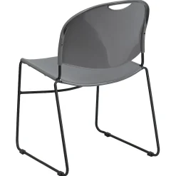 Flash Furniture HERCULES Plastic Ultra-Compact Stack Chair, Gray/Black