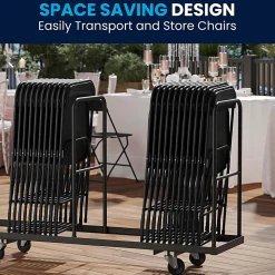 Flash Furniture Hercules Plastic Folding Chairs With 650-lb Capacity, Black, Set Of 2 Chairs