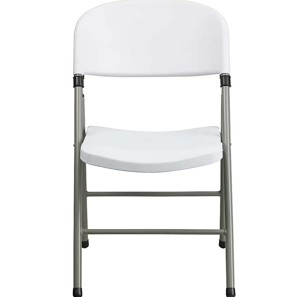 Flash Furniture HERCULES Plastic Folding Chair, White/Gray