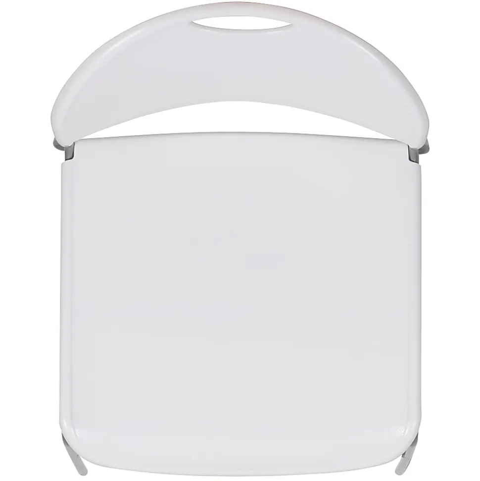 Flash Furniture HERCULES Plastic Ultra-Compact Stack Chair, White/Silver