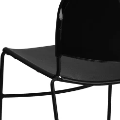 Flash Furniture HERCULES Plastic Ultra-Compact Stack Chair, Black