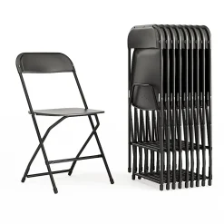 Flash Furniture Hercules Premium Folding Chairs, Set Of 10 Folding Chairs, Black