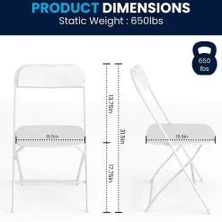 Flash Furniture Hercules Premium Folding Chairs, Set Of 10 Folding Chairs, White