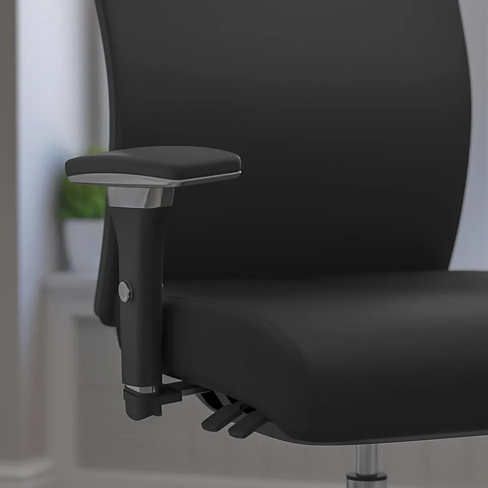 Flash Furniture HERCULES Series 24/7 Intensive-Use Ergonomic High-Back Executive Multifunction Office Chair, Black LeatherSoft/Gray -GOWY85H1