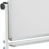 Flash Furniture HERCULES Series Double-Sided Mobile White Board With Pen Tray, 54-3/4"H x 45-1/4"W x 20"D, White, Gray Frame