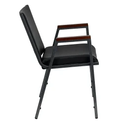 Flash Furniture HERCULES Series Heavy-Duty Stack Chair With Arms, Black