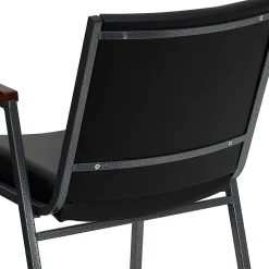 Flash Furniture HERCULES Series Heavy-Duty Stack Chair With Arms, Black