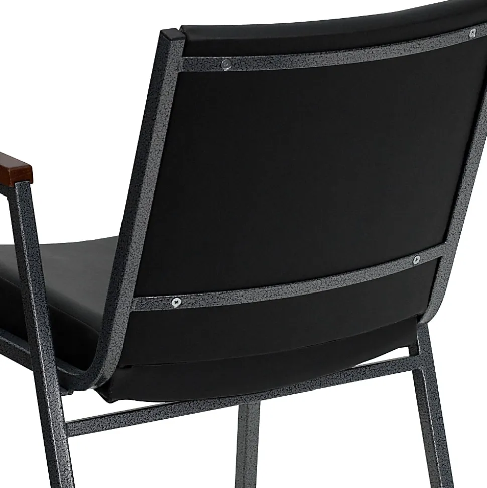 Flash Furniture HERCULES Series Heavy-Duty Stack Chair With Arms, Black