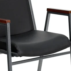 Flash Furniture HERCULES Series Heavy-Duty Stack Chair With Arms, Black