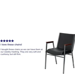 Flash Furniture HERCULES Series Heavy-Duty Stack Chair With Arms, Black