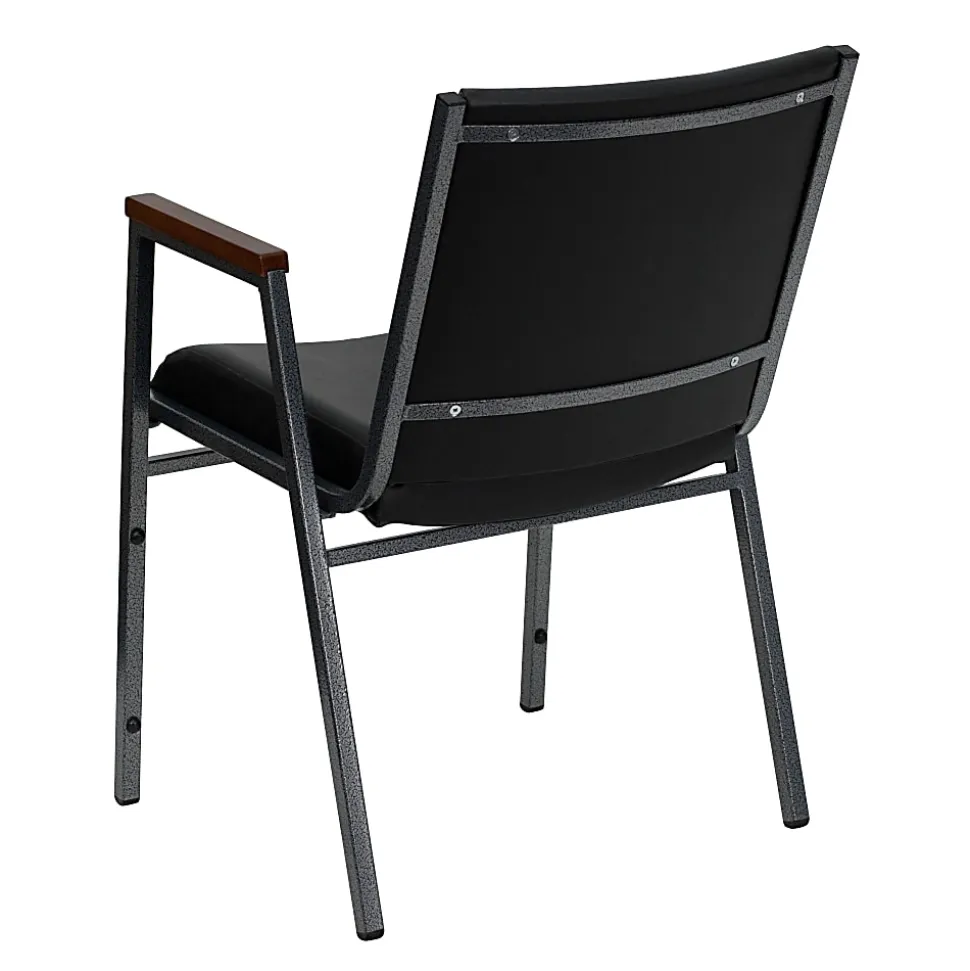 Flash Furniture HERCULES Series Heavy-Duty Stack Chair With Arms, Black