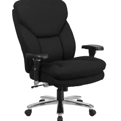 Flash Furniture HERCULES Series 24-7 Intensive Use Big & Tall Ergonomic Fabric High-Back Office Chair With Lumbar Knob And Headrest, Black/Gray