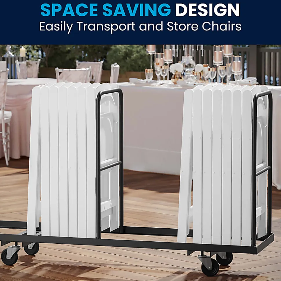 Flash Furniture HERCULES Series Resin Folding Chairs, White, Set Of 4 Chairs