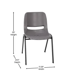 Flash Furniture HERCULES Series Ergonomic Stack Chair, Gray/Black