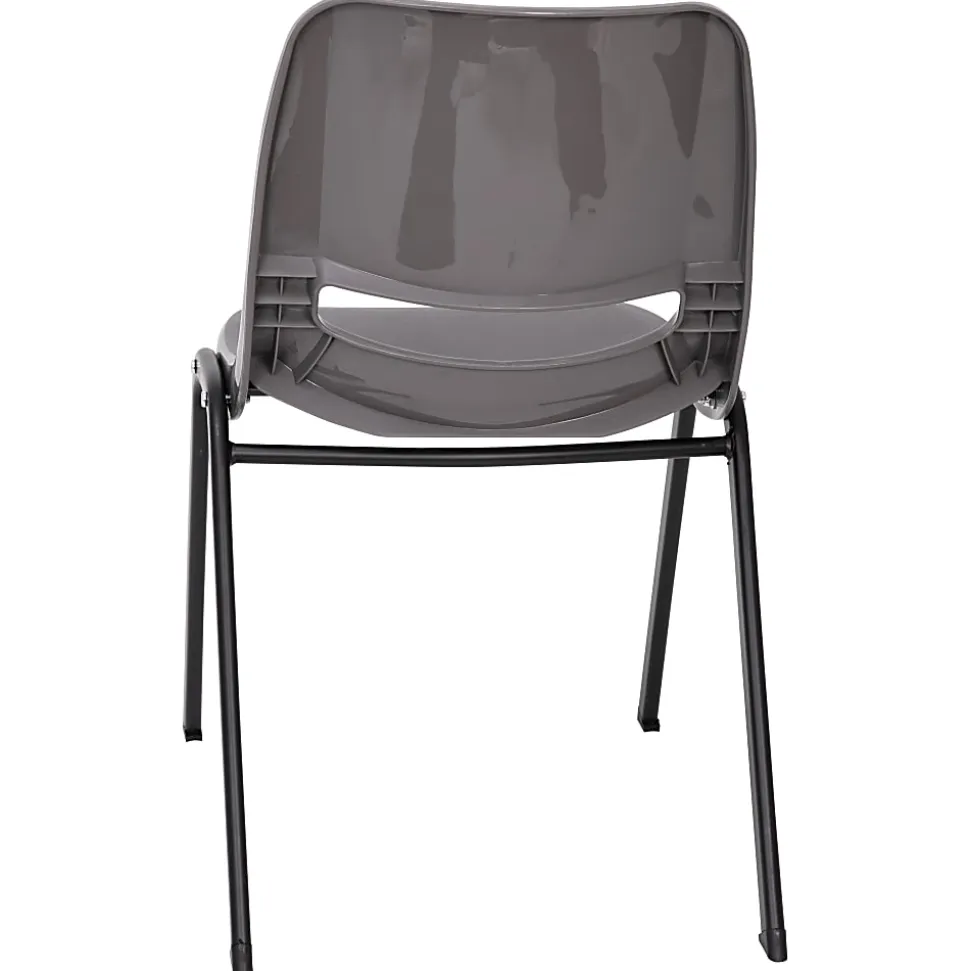 Flash Furniture HERCULES Series Ergonomic Stack Chair, Gray/Black