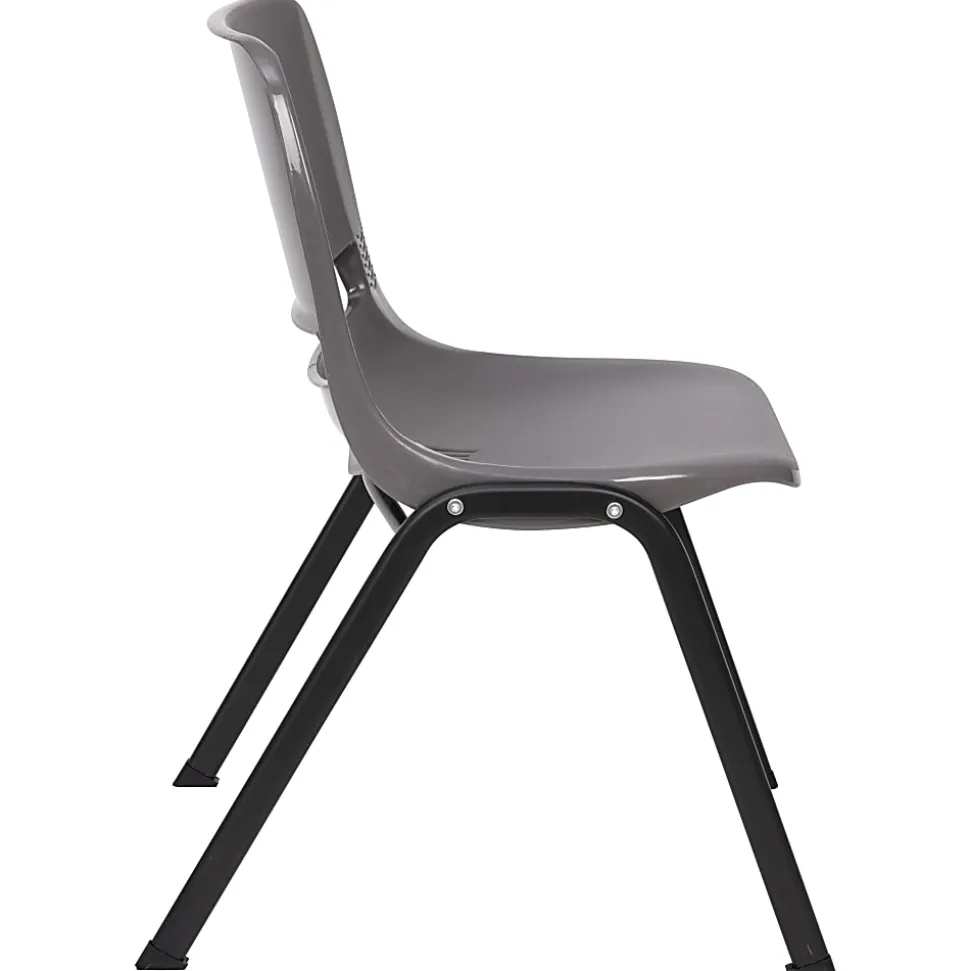 Flash Furniture HERCULES Series Ergonomic Stack Chair, Gray/Black