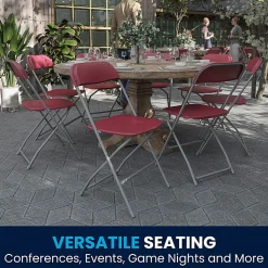 Flash Furniture Hercules Series Folding Chairs, Black, Pack Of 4 Chairs