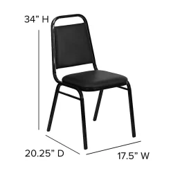Flash Furniture HERCULES Series Trapezoidal-Back Stacking Banquet Chair With Thick Seat, Black